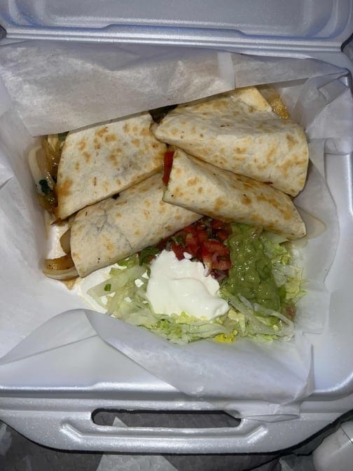 Veggie Quesadilla.